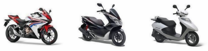 왼쪽부터 CBR500R, PCX, SCR110α
