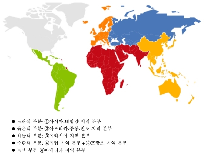 르노 그룹 내 ‘기존 6개 지역 본부’ 현황