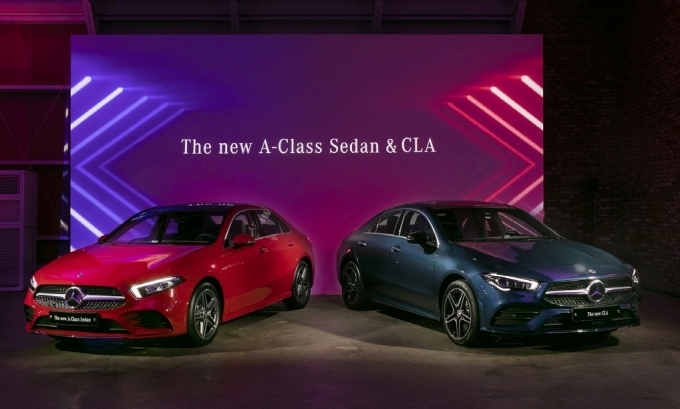 (왼쪽부터) 더 뉴 A-클래스 세단&CLA 쿠페 세단