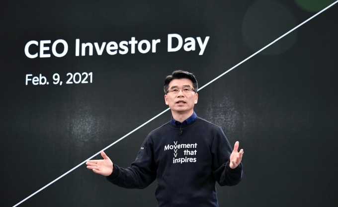 송호성 기아 사장이 ‘CEO 인베스터 데이’에서 발표를 하는 모습