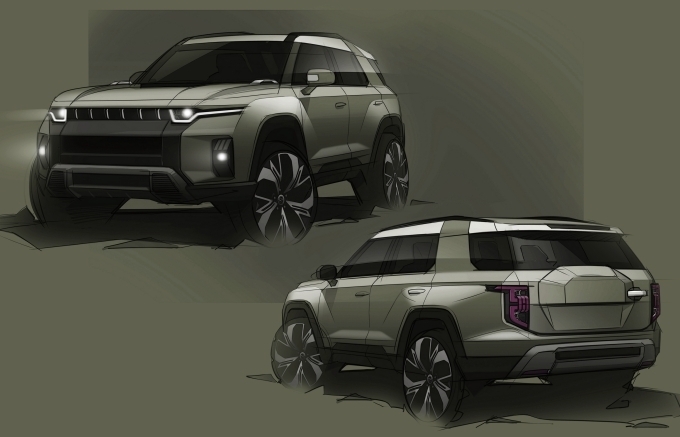 중형 SUV J100 스케치 이미지