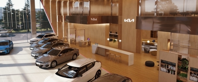 ‘기아 스토어(Kia Store)’의 매장 디자인 표준 내외관 이미지