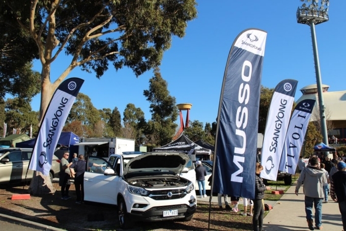 지난 2019년 호주 멜버른에서 열린 4x4 아웃도어 쇼(National 4X4 Outdoors Show)에 마련된 쌍용자동차 부스.