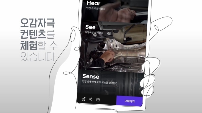 현대차 인증중고차 가상전시장 내 ‘오감정보 서비스’ 콘셉트 이미지
