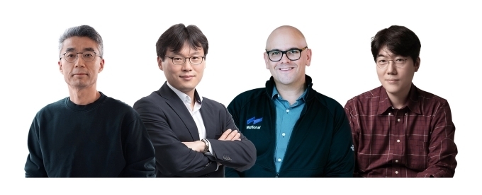 좌측부터) 현대차∙기아 SDV본부 및 42dot 송창현 사장, 자율주행사업부 유지한 전무, 모셔널 마이클 세비딕(Michael Sebetich) 엔지니어링 부사장, 고려대학교 인공지능학과 이상근 교수)