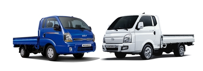 기아 봉고3 LPG(좌), 현대 포터2 LPG(우).