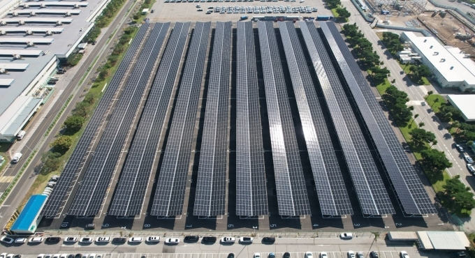 2023년 9월 완공되어 가동 중인 4.2MW 규모의 화성 오토랜드 태양광 발전시설 전경